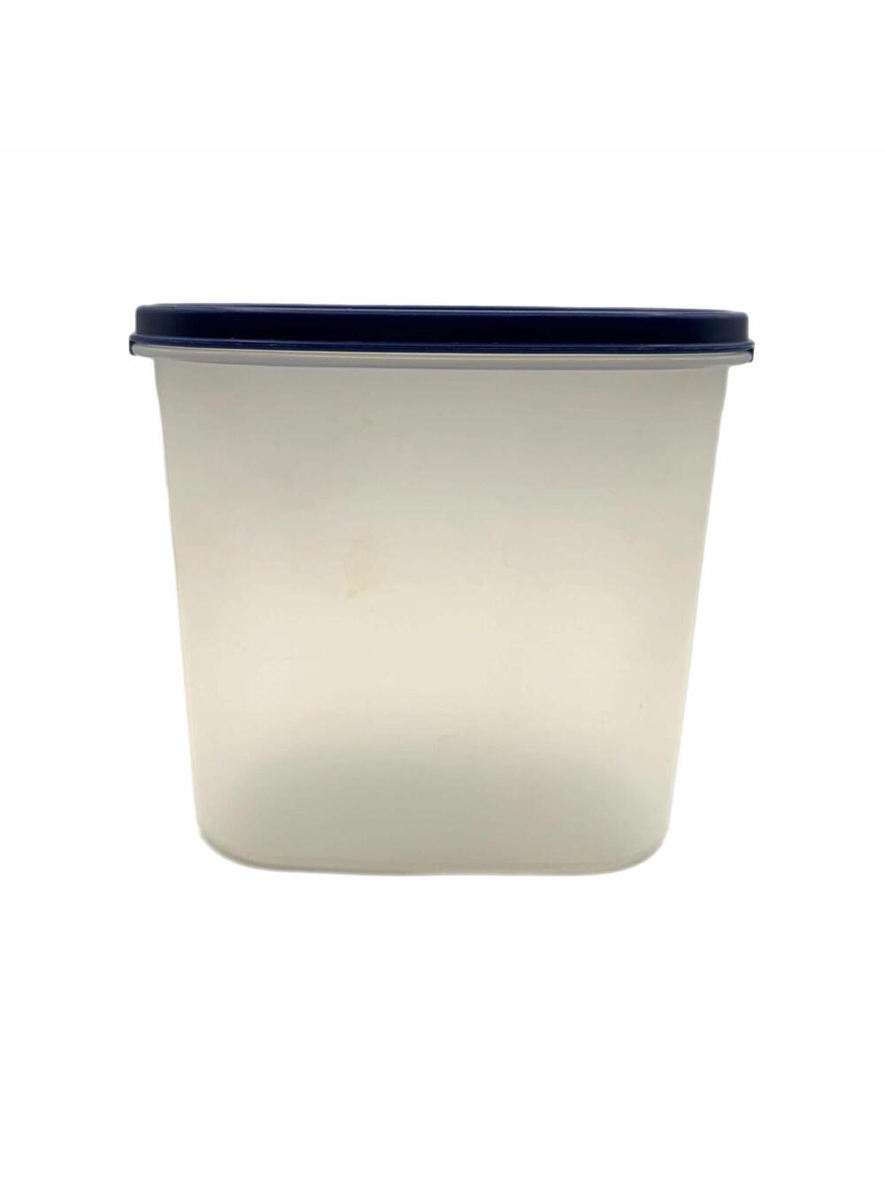 Vintage Tupperware Modular Mates Oval 6.75” Tall Storage Container with Blue Lid